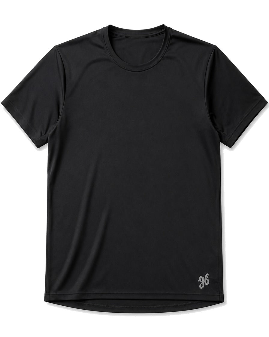 Yeah Buddy Black running shirt on a white background