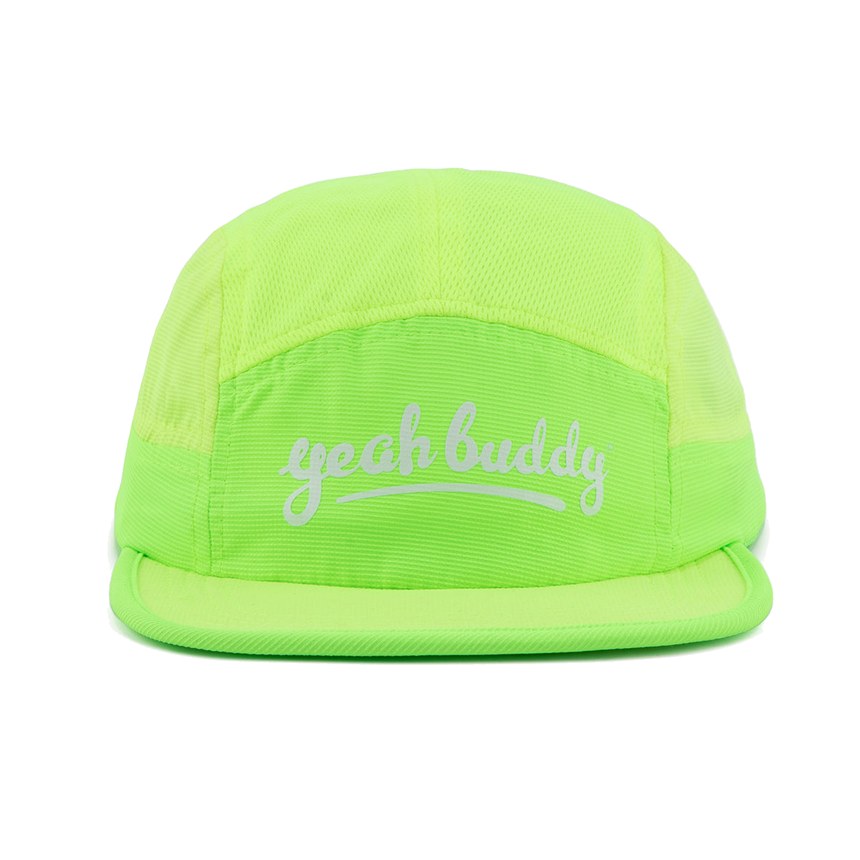 Yeah Buddy Glow neon-green five-panel running cap