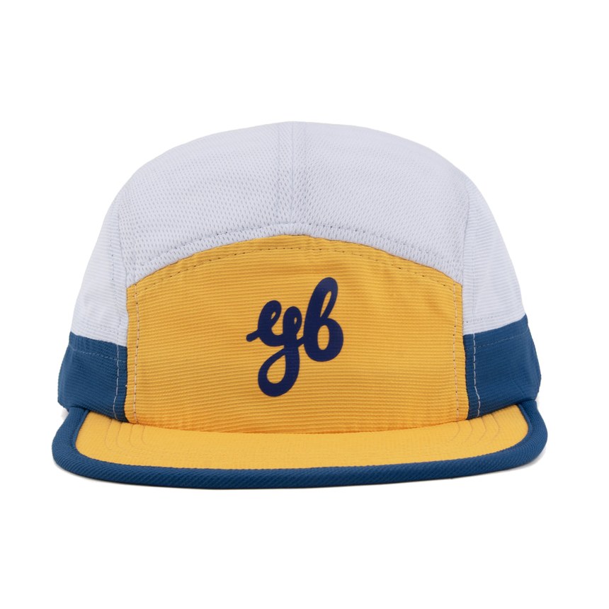 Yeah Buddy Lakehouse yellow and navy five-panel running cap