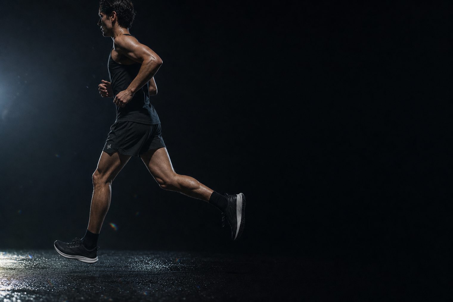 Runner in the Yeah Buddy black shorts