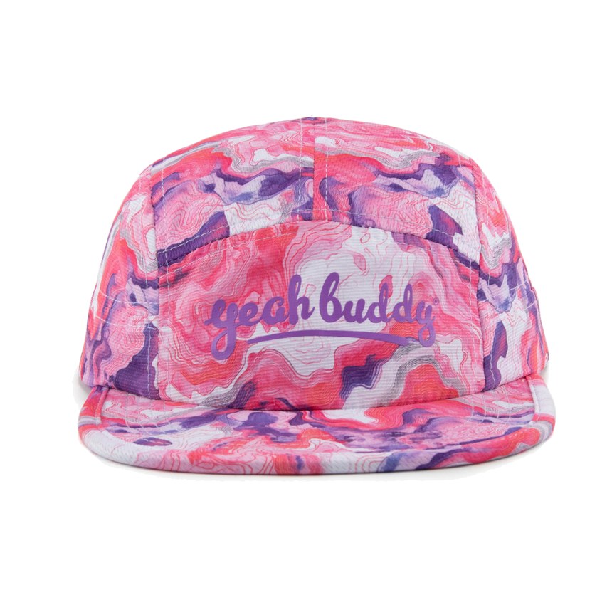 Yeah Buddy Art Series 58 by Lachie Stuart, pink and purple marble-print running cap
