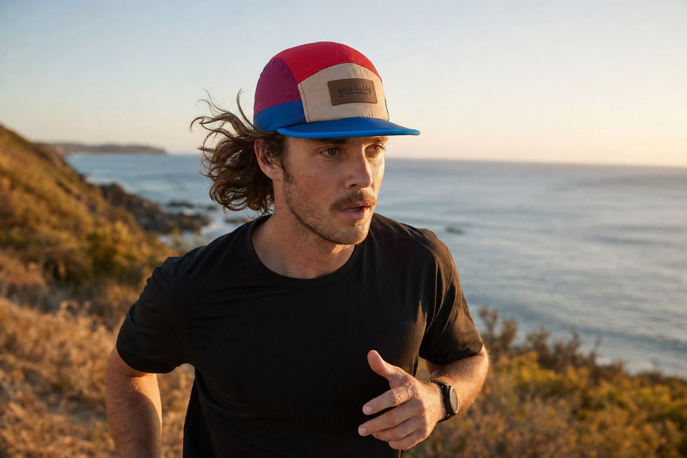 Pathfinder running cap, worn on the run