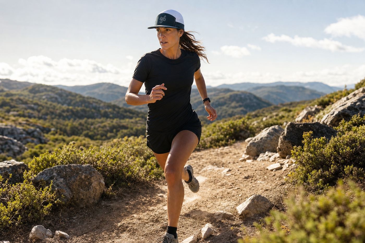 Shade running cap, worn on the run